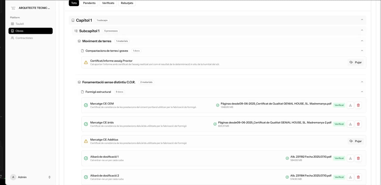 Exportació d’entregables i documentació final d’obra - Qualitrek